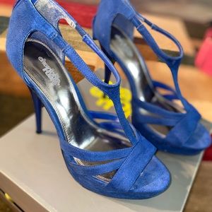 Royal Blue Faux Suede Stilettos